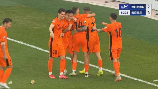 玉昆4-2領(lǐng)先新鵬城！杜加利奇冒頂，徐宏杰得球抽射破門