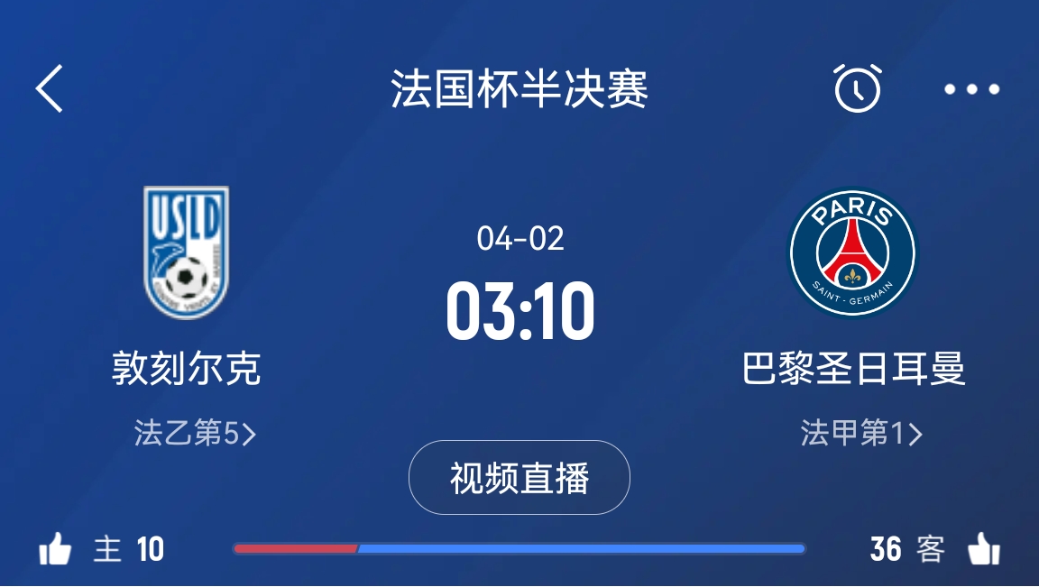 繼續(xù)大撤退？法國(guó)杯半決賽敦刻爾克挑戰(zhàn)巴黎，此前連續(xù)逆轉(zhuǎn)法甲隊(duì)